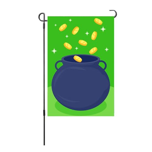 St. Patricks Day-Flagge, doppelseitig, wetterfest, maschinenwaschbar, irische Deko-Flagge für Garten, Rasen und Innenhof (S19) von LIYJTK