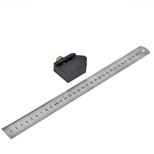 Stahl Aluminiumlegierung Winkelleitungsschreiber für Holzbearbeitung (Positionierungsblock + Stahllineer) von LIYJTK