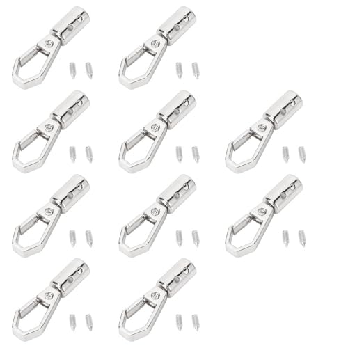 Starke Zink -Legierungskabel -Endkappe Glockenhaken 10 Sätze Snap Decking Fithies Masse (Silber) von LIYJTK
