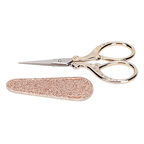 Stickerei Schere Edelstahl kleine handgefertigte Nähen Scheren Papier Schneidkünste Handwerksprojekte Geeignete Erwachsene Lehrer (Roségold + Schere) von LIYJTK