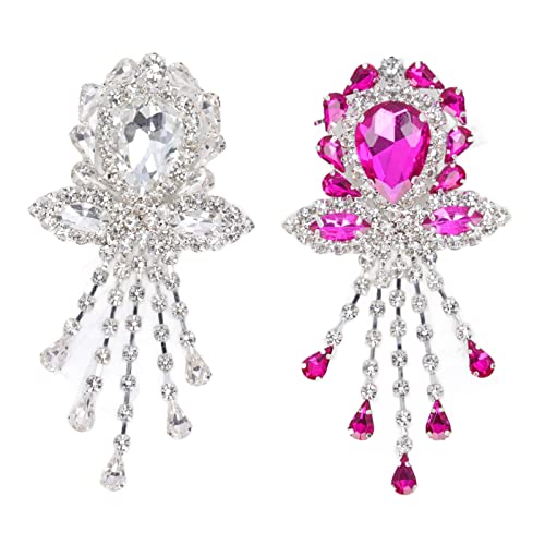 Strassonstone Brosche glänzende elegante Hochzeitsbroschen rote weiße Rose für DIY Crafts Hochzeiten Proms Partys von LIYJTK