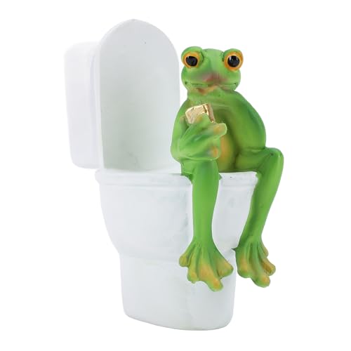 Süße Exquisite lustige Froschstatue -Harz -Ornament Desktop Frog Decor für Zuhause (7313J03 Uhr Telefon) von LIYJTK
