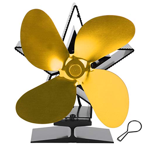 THERMISCHER WÄRME GESTÄRKT HOLZ FAN KEUERPLATZ ZUBEHÖRUNGS WÄRME VERTEILUNG FÜR HEISSE LUFT KIRKULATION GEEIGNET (Gold) von LIYJTK