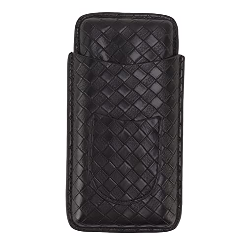 Tragbare Leder -Zigarrenhülle 3 Stöcke Reisen Humidors Männer Geschenke Tasche Größe (Schwarz) von LIYJTK
