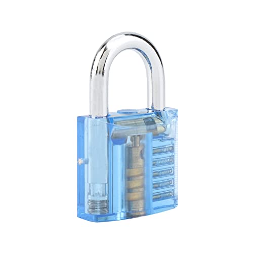 Transparentes Vorhängeschloss -Set -Sperren -Picking -Übungsschloss mit Schlüsselentfernungswerkzeug für Schlossertraining (Blau) von LIYJTK