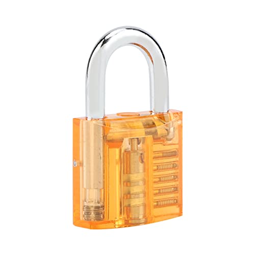 Transparentes Vorhängeschloss -Set -Sperren -Picking -Übungsschloss mit Schlüsselentfernungswerkzeug für Schlossertraining (Orange) von LIYJTK