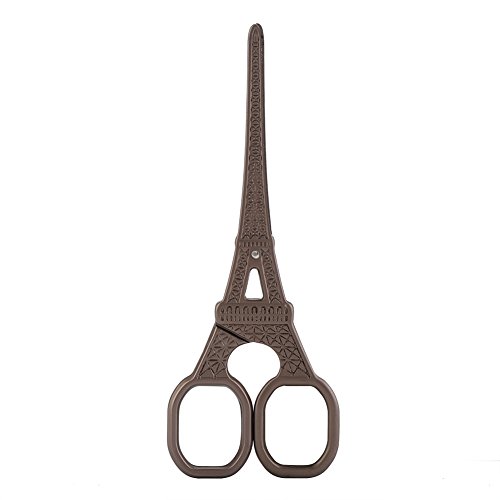 Vintage Edelstahlnähte Schere Klassisches Schneiden DIY Crafts Tool für Stoffmaterialfaden (Eiffelturmschere Tee Farbe) von LIYJTK