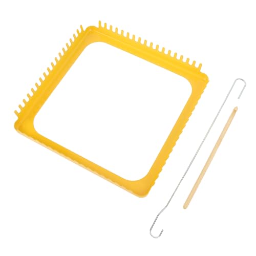 Webstuhlkit Elegant gelbes Metall 18 Zähne stabiler quadratischer Rahmen für Wandteppiche Schals Hüte von LIYJTK
