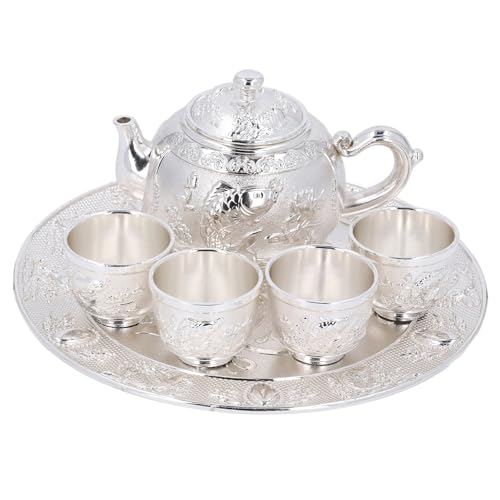 Zinklegierung Vintage -Tee -Set Elektroplattiert hochtemperaturfeste und Tasse Set Silber von LIYJTK