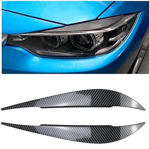 LIYUANMU 2 Stück ABS Auto Front Scheinwerfer Augenbrauen für BMW 4 Ser F32 F33 F36 2014-2020, Frontscheinwerfer Trim Augenlider Deckel Scheinwerferblenden Dekoration Aufkleber,A/Carbon Fiber Look von LIYUANMU