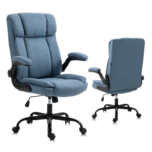 LIYURUI Bürostuhl Ergonomischer 150KG Belastbarkeit Chefsessel Stoff Flip-up Armlehnen/110° Schaukeln Chefsessel mit Hoher Rückenlehne und Breitem Sitz Schreibtischstuhl LIYURUI Bürostuhl Ergonomischer 150KG Belastbarkeit Chefsessel Stoff Flip-up Armlehnen/110° Schaukeln Chefsessel mit Hoher Rückenlehne und Breitem Sitz Schreibtischstuhl von LIYURUI