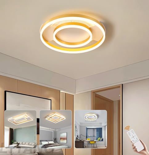 Moderne Led Deckenleuchten für Büro Esszimmer Wohnzimmer Licht Schlafzimmer Deckenleuchte Quadratisch Dimmbare kreisförmige LED Deckenlampe mit Fernbedienung 105W 3000K-6500K Kronleuchter (Φ50cm) von LIYYANG