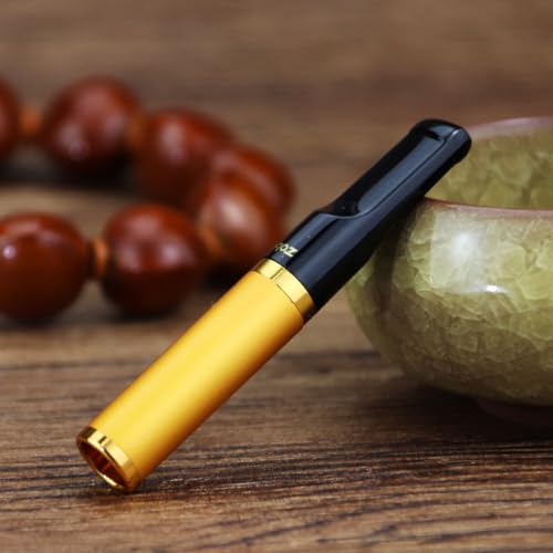 Zigarettenhalte Unisex mit Metallfilter tragbarer Tabakfilterhalter, Zigarettenspitze Filterung Zigarettenspitze Rauch Tabak Filter Reinigen Wiederverwendbare Tabak Teer Asche Filterhalter (Gold) von LIYYSOU