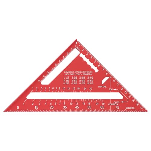 Aluminiumlegierung Carpenter Square für präzise Holzbearbeitungsmessungen 7 Zoll (Rot) von LIZEALUCKY