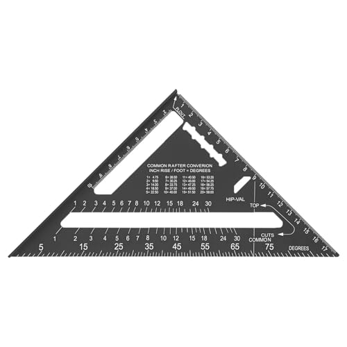 Aluminiumlegierung Carpenter Square für präzise Holzbearbeitungsmessungen 7 Zoll (Schwarz) von LIZEALUCKY