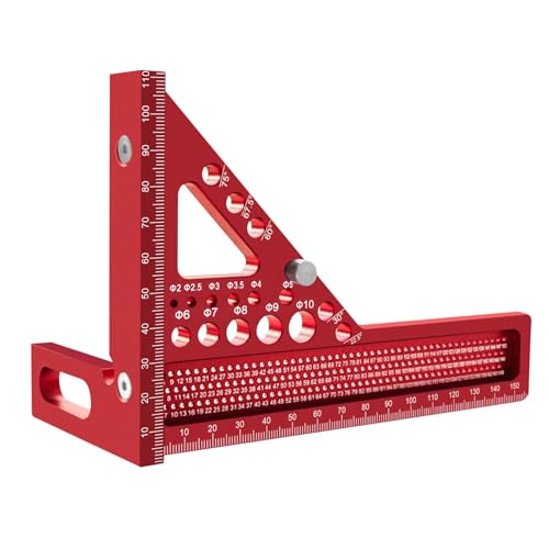 Aluminiumlegierung Multifunktional Winkel Messung Lineal Square Carpenter Tool Rot Aluminiumlegierung Multifunktional Winkel Messung Lineal Square Carpenter Tool Rot von LIZEALUCKY