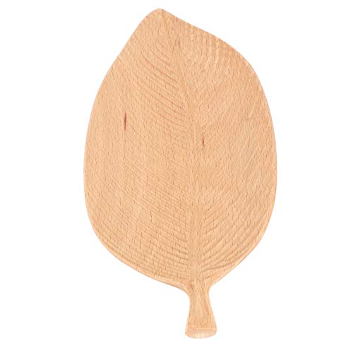 Holzplattenablagetablettte Tee Tablett für Dessert Brot Obst Display -Gerichte (25 * 12 buchenblattförmiger Gravurstil) von LIZEALUCKY