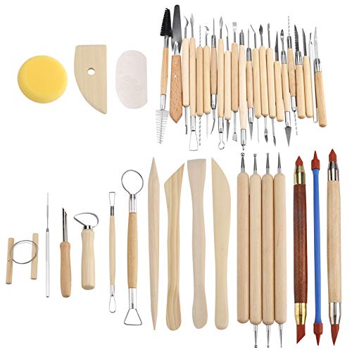 Keramik Werkzeug Set 42 Stück Ton Modellierung Schnitz Kombination Tool Kit für Basteln Modellieren von LIZEALUCKY