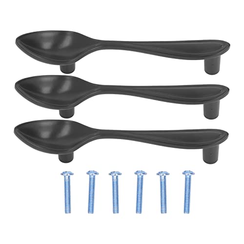 LIZEALUCKY 3Set Dicked Besteck Tabelle geschützt geformt Schrank zieht Schubladen Garderobe Bücherregale schwarz (Löffel) von LIZEALUCKY