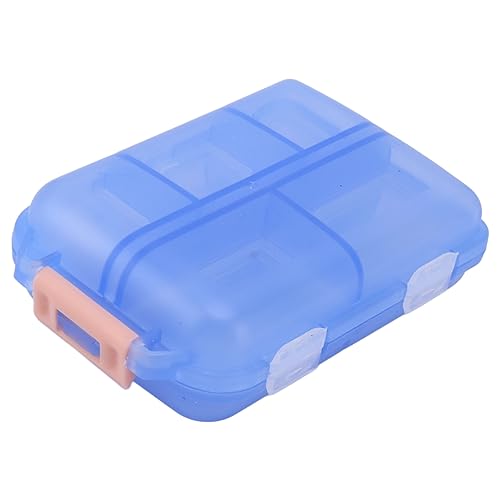 LIZEALUCKY Box Kunststoff 10 Fächer Lock Fall Wöchentlicher Behälter (Blau) von LIZEALUCKY