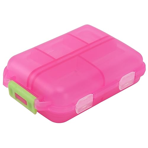 LIZEALUCKY Box Kunststoff 10 Fächer Lock Fall Wöchentlicher Behälter (Rosenrot) von LIZEALUCKY