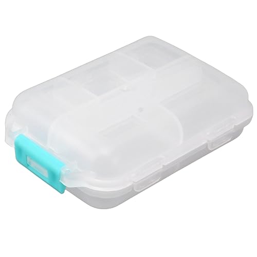 LIZEALUCKY Box Kunststoff 10 Fächer Lock Fall Wöchentlicher Behälter (Weiß) von LIZEALUCKY
