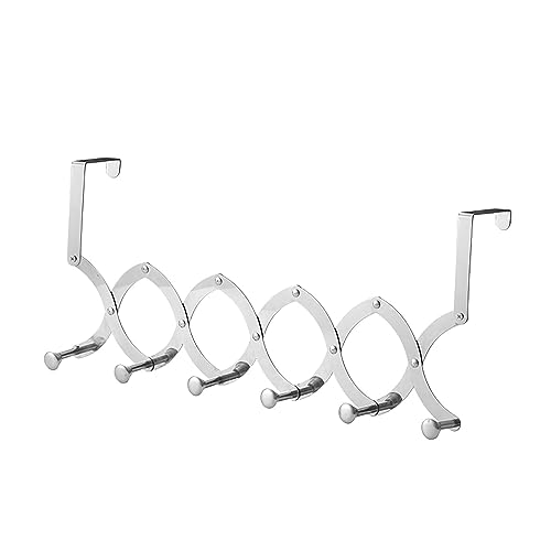 LIZEALUCKY Edelstahl Über Tür Kleiderbügel Mantel Handtuch Rack 6 Haken Bad Veranstalter von LIZEALUCKY