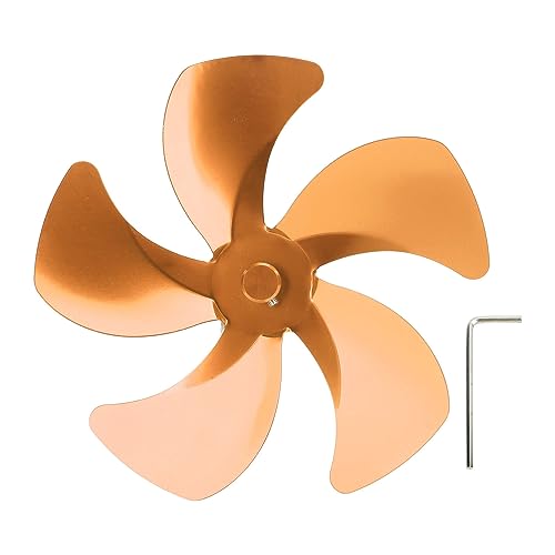 LIZEALUCKY Herd Lüfter Blade Aluminiumlegierung effizient zirkuliert warme Luftkamin -Lüfter 5 Blade Herd Accessoires (Gold) von LIZEALUCKY