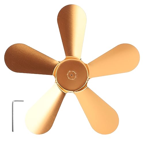 LIZEALUCKY Herd Ventilator Klinge Aluminium legierung Ersatz Effiziente Heizung Kamin (Gold) von LIZEALUCKY
