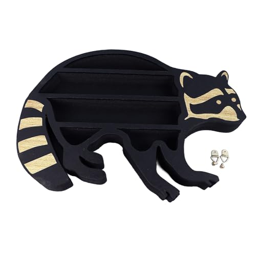 LIZEALUCKY Kristall -Display -Regal Waschbär 3 Stufen Holzsteinschelf für Schlafzimmer Bürotisch LIZEALUCKY Kristall -Display -Regal Waschbär 3 Stufen Holzsteinschelf für Schlafzimmer Bürotisch von LIZEALUCKY