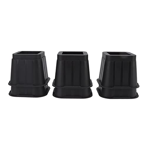 LIZEALUCKY Möbel Riser Riser Schwarz Gummi 4in quadratisches Sofa Bett Stuhl Schreibtisch Riser Steigern Sie Platz und verhindern Sie, DASS Wohnzimmer für Heimbüro verhindern von LIZEALUCKY