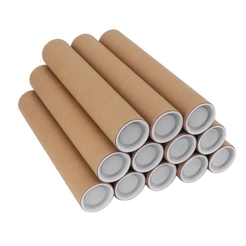 LIZEALUCKY Runde Papierrohre Poster -Speicherrohre Mehrzweck Mailing mit Plastikdeckel 12 PCs (-3117230287611) von LIZEALUCKY