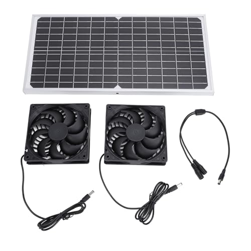 LIZEALUCKY Solar angetriebene Doppelbeatmung Fan Kit Effizientes monokristallines Siliziumpanel für Pet House Chicken Coop Gewächshaus LIZEALUCKY Solar angetriebene Doppelbeatmung Fan Kit Effizientes monokristallines Siliziumpanel für Pet House Chicken Coop Gewächshaus von LIZEALUCKY