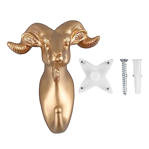 LIZEALUCKY Tierform Harzwand montiertes Haken dekorativ für Mantelhandtuchschlüssel (Goldene Ziege) von LIZEALUCKY