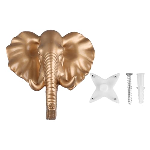 LIZEALUCKY Tierform Harzwand montiertes Haken dekorativ für Mantelhandtuchschlüssel (Goldener Elefant) von LIZEALUCKY