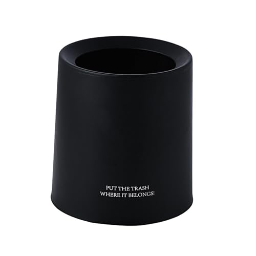 LIZEALUCKY Tiermuster niedliche tragbare Mini -Desktop -Müll kann Büroabfallkorb 1,5 l studieren (Schwarz) von LIZEALUCKY
