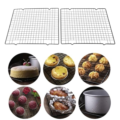LIZEALUCKY Wire Cooling Rack Grill Oven Rack, 2 Pack Cooling Racks Black Carbon Steel Nonstick Grid Wire Tray Oven Grilling Rack for Baking and Cooking von LIZEALUCKY