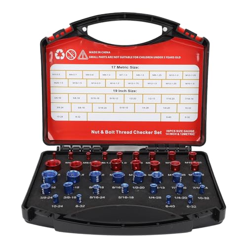 Nussschraubengewinde -Überprüfung Aluminium hohe Genauigkeitsbox Kontrollkästchen Überprüfende Gewinde Loch Fixes Bolzen für die Reparaturbaugruppe (36pc Set) von LIZEALUCKY