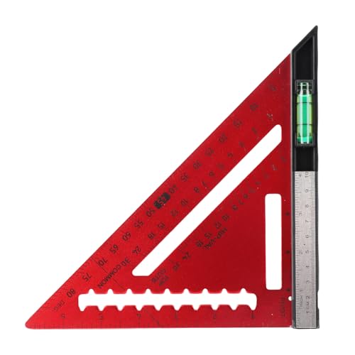 Rafter quadratisch hoch genaue Aluminium -Legierungsdreieck für Holzbearbeitung (Rot) von LIZEALUCKY