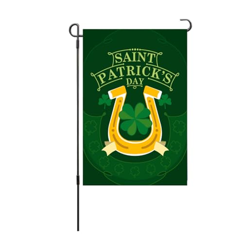 Saint Patrick Day Gartenflagge symbolisiert die hoffnungsdoppelseitige Shamrocks vertikale Flagge für den Hinterhof -Rasen (Typ 2) von LIZEALUCKY