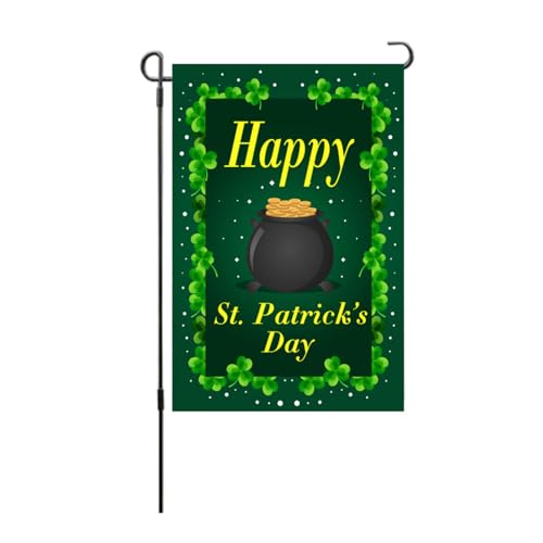 Saint Patrick Day Gartenflagge symbolisiert die hoffnungsdoppelseitige Shamrocks vertikale Flagge für den Hinterhof -Rasen (Typ 3) von LIZEALUCKY