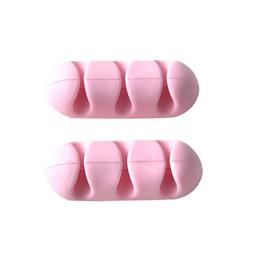 Schreibtischkabelclip Klebstoff Plastikkordhalter Nachttisch Heimwagen 2pcs (Rosa) von LIZEALUCKY