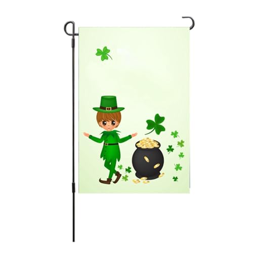 St. Patricks Day Flag doppelseitig dauerhafte irische Gartenflagge für Rasenparty (S17) von LIZEALUCKY