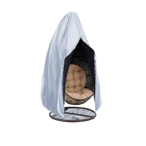 HäNgesessel Abdeckung Hängende Schaukel-Ei-Stuhl-Abdeckung mit Reißverschluss UV-Sonnenschutz-Abdeckung Gartenterrasse wasserdichte Rattan-Sitzmöbel-Abdeckung(Silver) von LIZHAYG