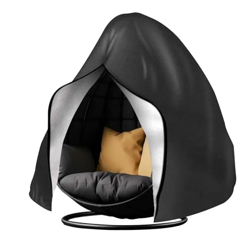 HäNgesessel Abdeckung Wasserdichter Bezug For Hängesessel Auf Der Terrasse, For Einzelsitze Im Freien, Bezug For Schaukelsessel Mit Reißverschluss, Strapazierfähige Schonbezüge(Black,230X200CM) von LIZHAYG
