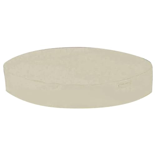 LIZHAYG Abdeckung GartenmöBel Rund Elastic Bottom Waterproof Easy Clean Solid Weather Resistant Outdoor Spa Protector Anti UV Foldable Hot Tub Cover Moisture Proof(Beige,190x30cm) von LIZHAYG