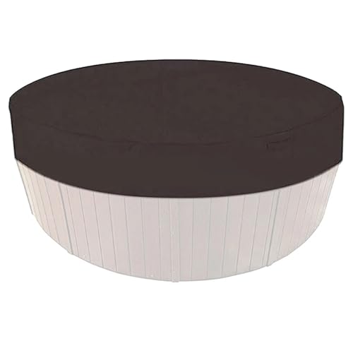 LIZHAYG Abdeckung GartenmöBel Rund Elastic Bottom Waterproof Easy Clean Solid Weather Resistant Outdoor Spa Protector Anti UV Foldable Hot Tub Cover Moisture Proof(Brown,190x90cm) von LIZHAYG