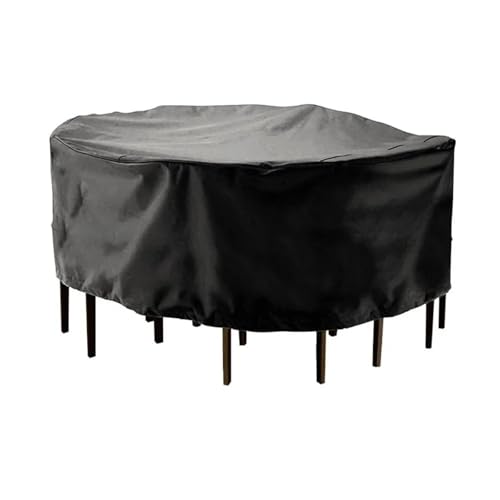 LIZHAYG Abdeckung GartenmöBel Rund Polyester Round Outdoor Furniture Cover Garden Patio Table Chair Protective Case Rainproof Dustproof Cover von LIZHAYG