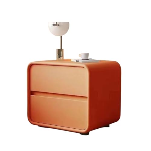 LIZHAYG Couch Beistelltisch Minimaler Massivholz-Softpaket-Creme-Wind-Warm-Schlafzimmer-Nachttisch Minimal Schmal Khaki Milchweiß(Green2,40-40-47cm) von LIZHAYG