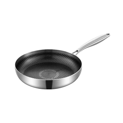 LIZHAYG Edelstahlpfanne Bratpfanne Wok Edelstahl Honeycomb Steak Pfanne Gasherd Topf Induktion Kochtopf Küche Kochgeschirr Antihaft-Pfanne(24cm) von LIZHAYG